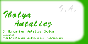 ibolya antalicz business card